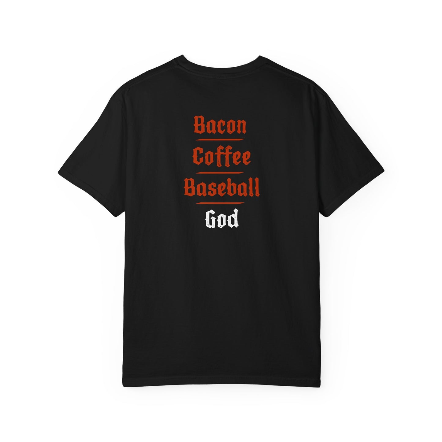 JIBM FRONT BACON COFFEE BASEBALL GOD SHIRT