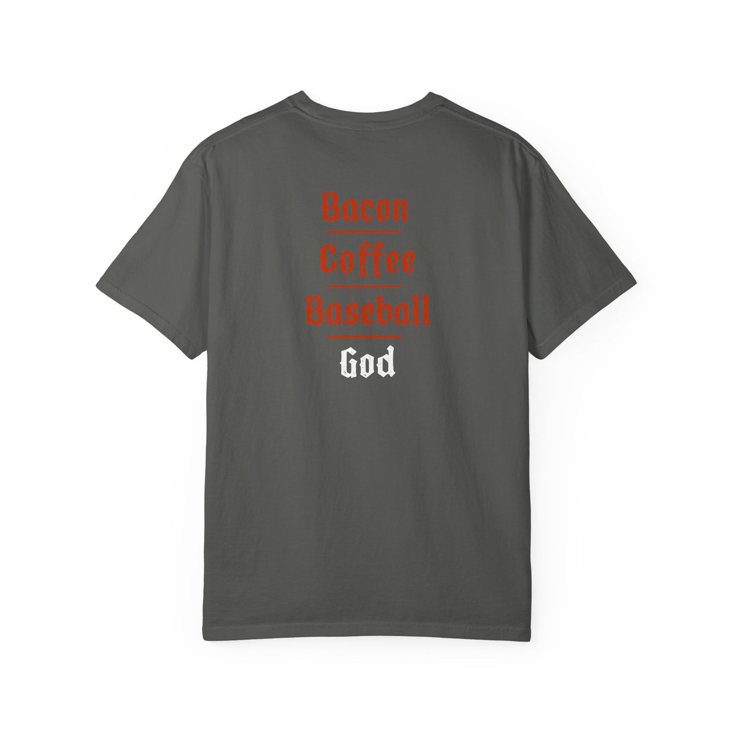 JIBM FRONT BACON COFFEE BASEBALL GOD SHIRT